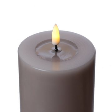 Deluxe Homeart LED-Kerze LED Kerze Mia Echtwachs 3D Flamme flackernd H: 10cm D: 10cm altrosa (1-tlg)