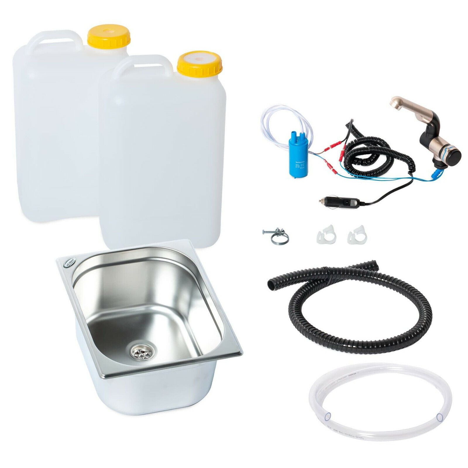 ad-ideen Waschbecken 12V Camping Spüle Bausatz 325x265x150mm 19L T4 T5 T6 V2