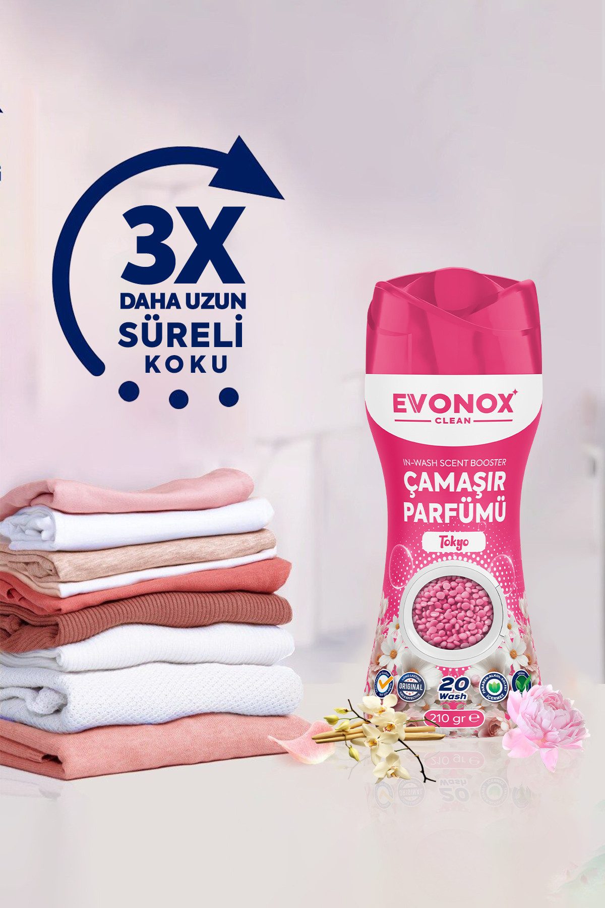 Wäscheparfüm Dauerhafter Duft, Wäscheparfüm und Weichspüler, Trockenbälle 210gr