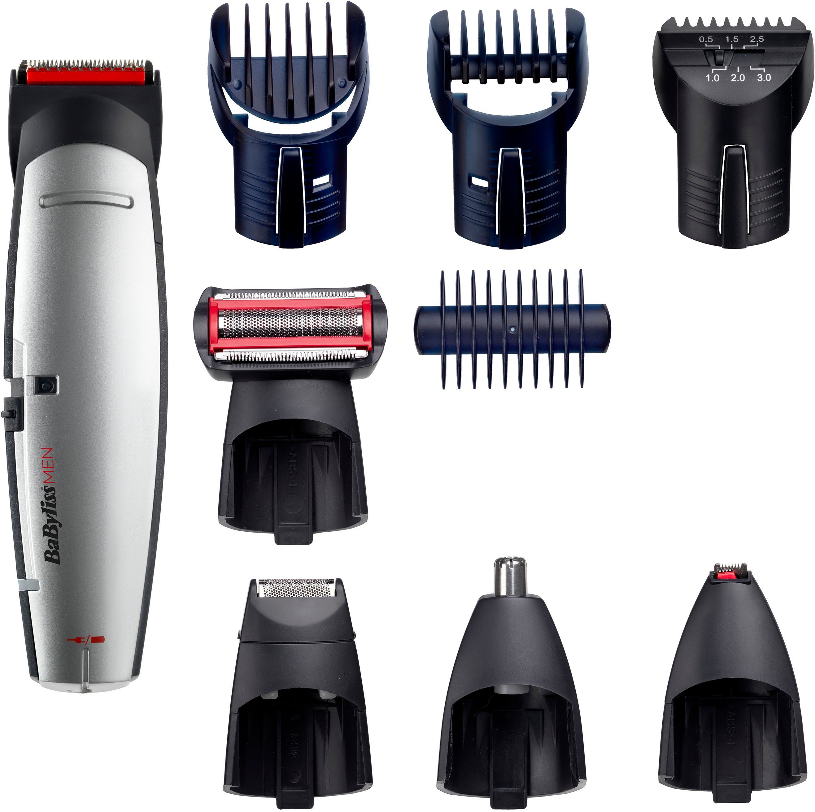 BaByliss Multifunktionstrimmer E837E MEN X-10, Multigrooming Set für Kopf, Gesicht & Körper