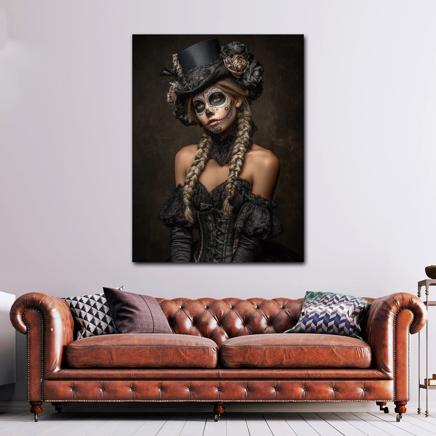 Artedinoi Leinwandbild La Catrina Damenporträt viktorianisch Leinwandbild Wandbild Kunstdruck, La Catrina, viktorianisch