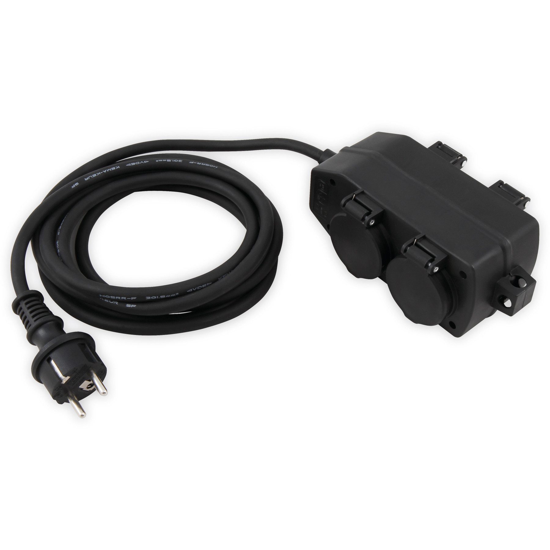 McPower MCPOWER Steckdosenblock, 4-fach, IP44, Außenbereich, 3 m Zuleitung Steckdosenleiste
