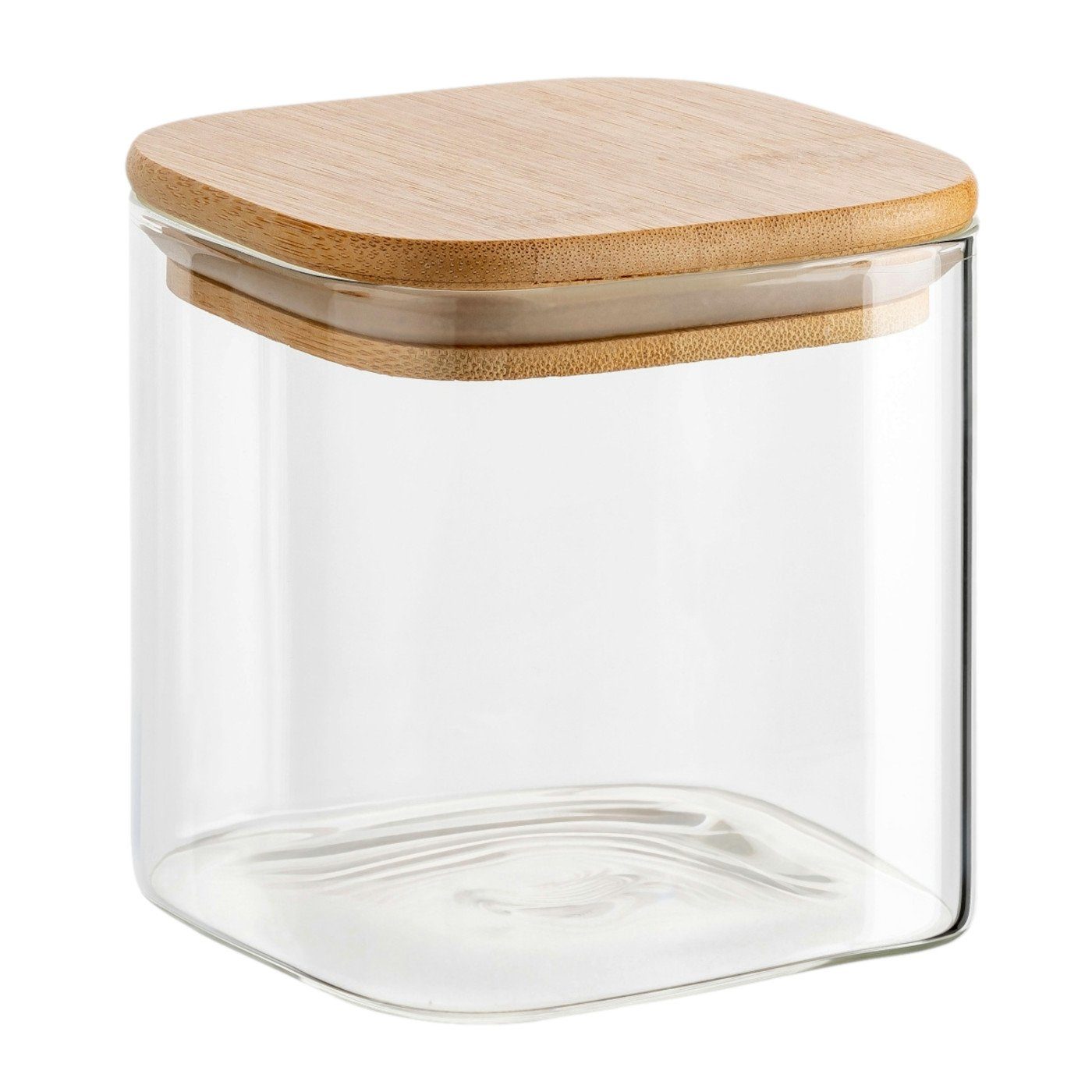 800 Vorratsgläser aus ml) Vorratsglas gouveo Borosilikatglas (3-tlg., Bambus-Deckel, mit Quadrat