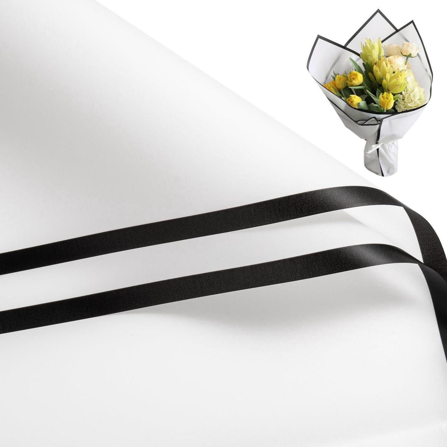 LuxusKollektion Geschenkpapier Blumenpapier Matt Schwarz-Weiss 20 Blatt, (20St)