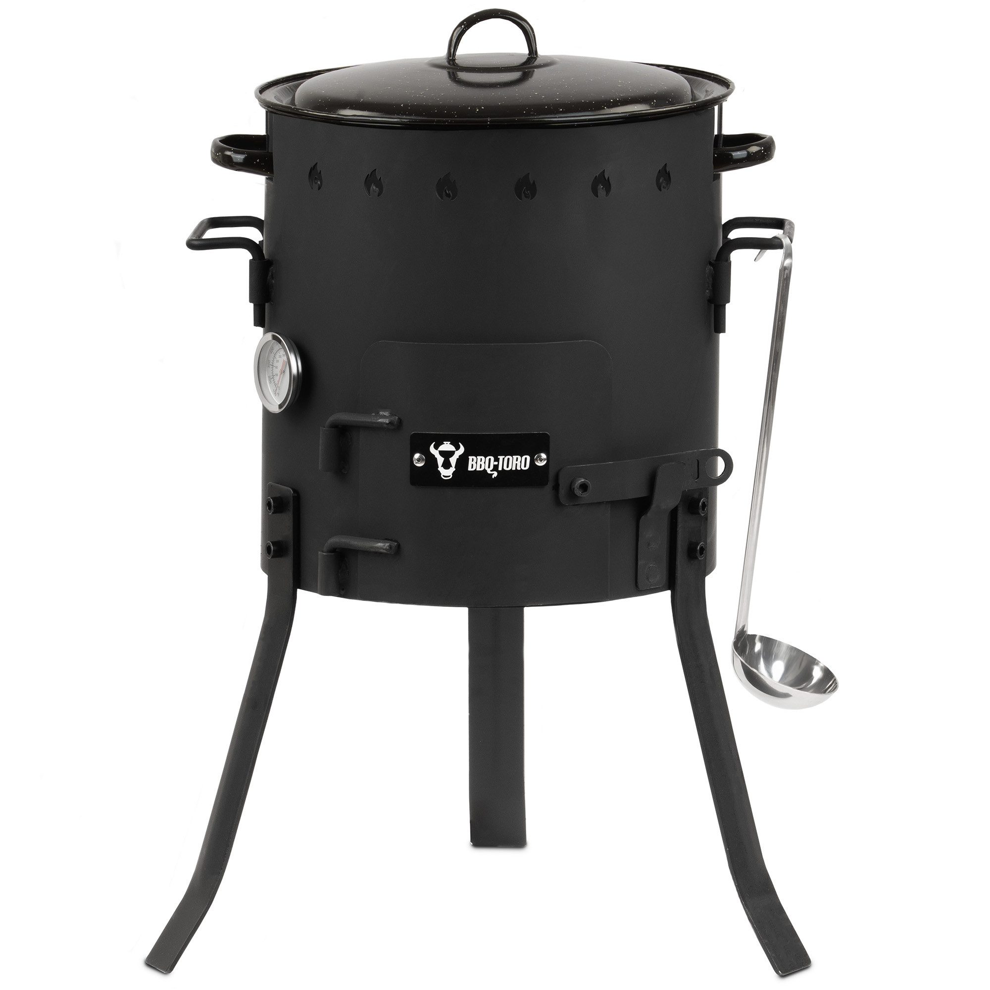BBQ-Toro Kombigrill Eintopfofen Outdoor Ø 29 cm, Gulaschkanone mit Topf, Grillrost, Standfest