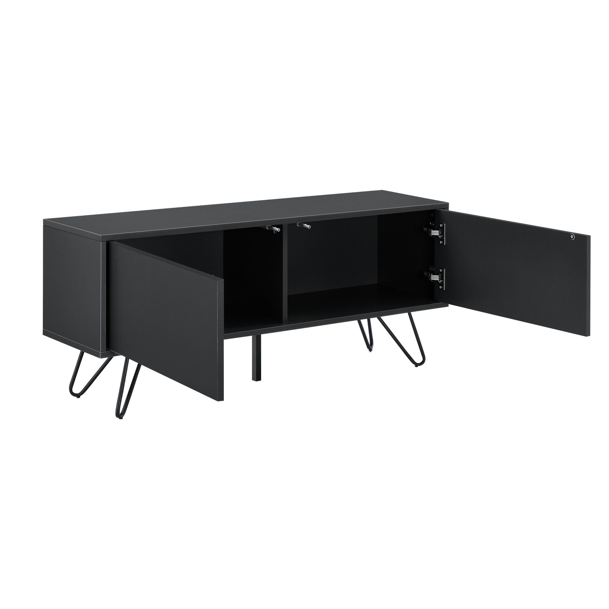 en.casa Sideboard, Bollebygd Wohnzimmerschrank 46,5 x 110 x 30 cm Schwarz