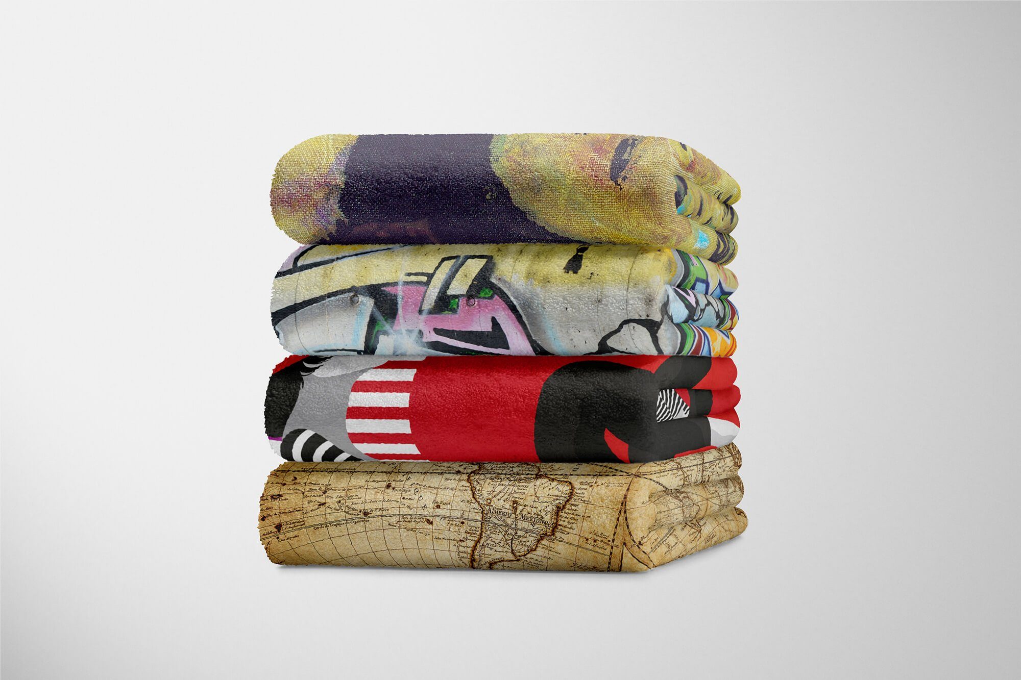 Sinus Art Handtücher Frau, Saunatuch Fotomotiv mit Baumwolle-Polyester-Mix (1-St), Strandhandtuch Pop Kuscheldecke Art Handtuch Handtuch chice