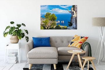 Pixxprint Leinwandbild Insel Capri in Italien, Insel Capri in Italien (1 St), Leinwandbild fertig bespannt, inkl. Zackenaufhänger