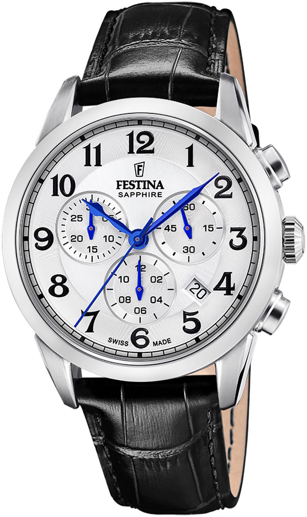 Festina Chronograph, Armbanduhr, Quarzuhr, Herrenuhr, Stoppfunktion, Swiss Made