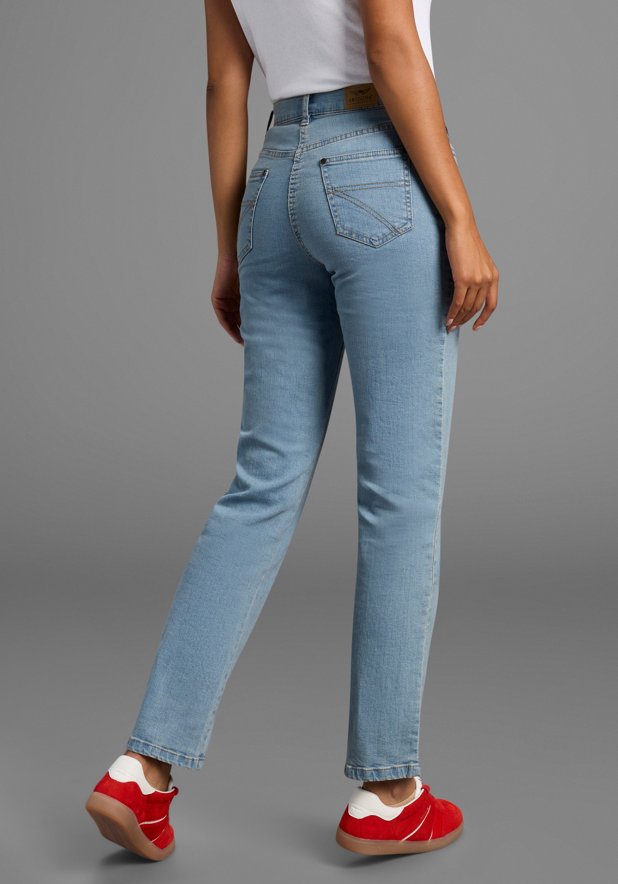 Arizona Gerade Jeans Annett bequeme Passform, 5-Pocket-Style, hohe Taille
