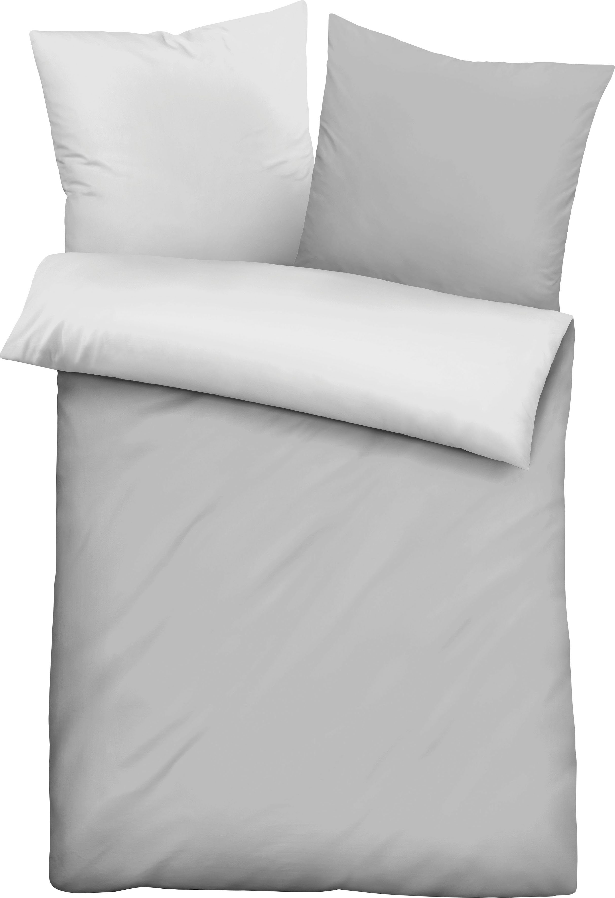 Castell - Markenbettwäsche Bettwäsche 0560500, Microfaser, 2 teilig, Microfaser-Satin,2 teilig, pflegeleichte Bettwäsche mit Reißverschluss