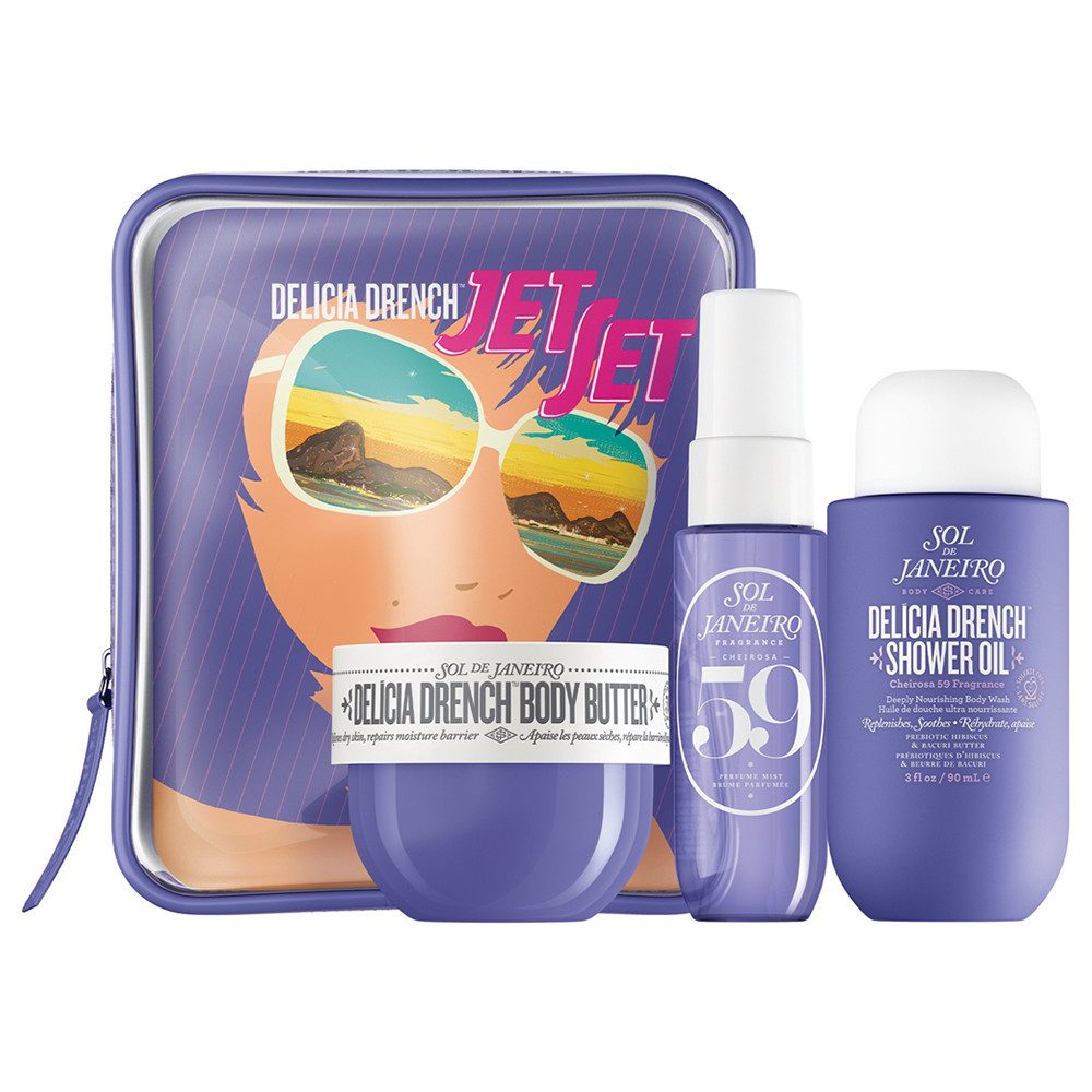 Sol de Janeiro Pflege-Geschenkset Sol De Janeiro Delicia Drench Jet Set Gesichtspflegeset, 3-tlg., Umfassende Gesichtspflege für strahlende Haut