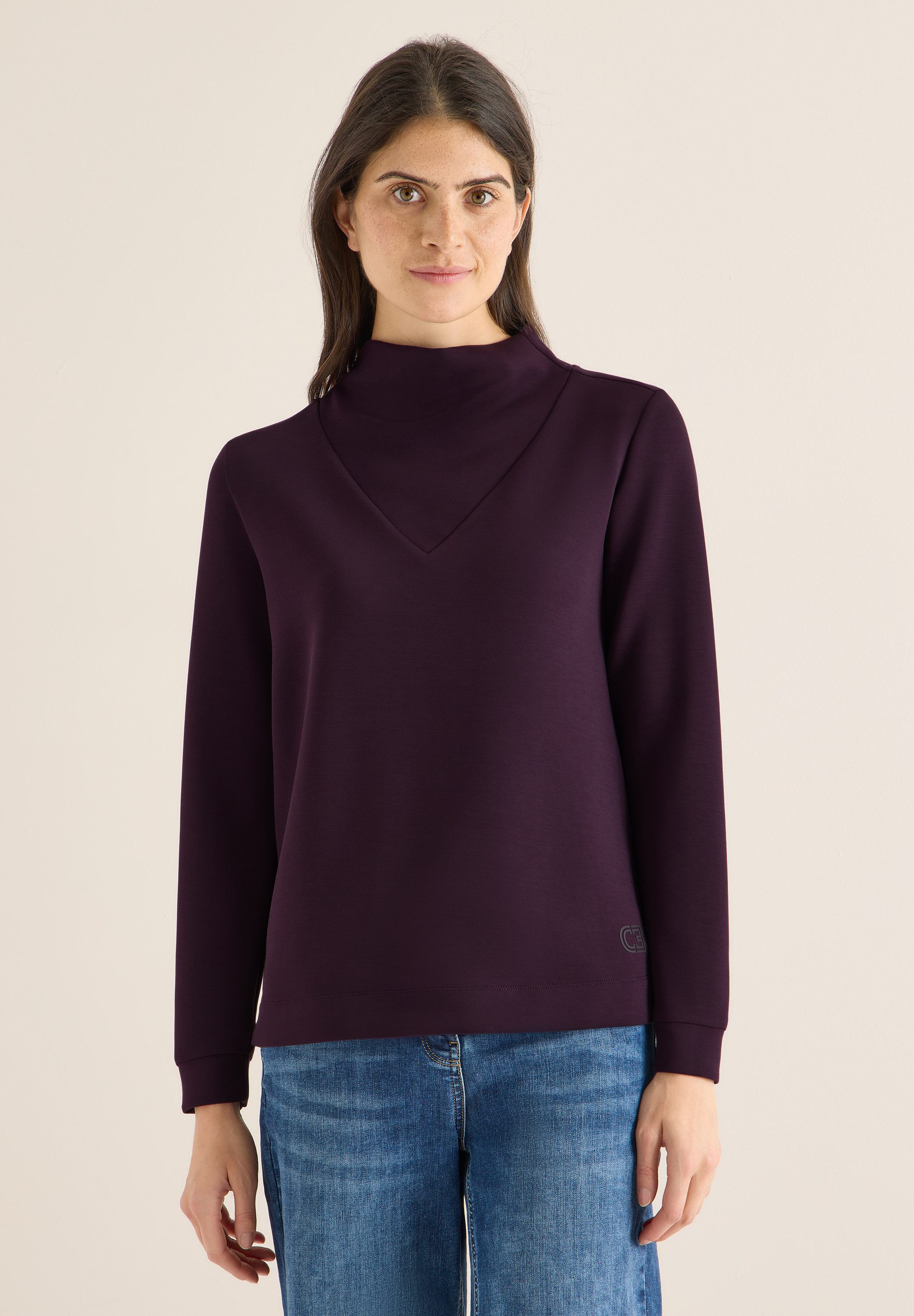 CECIL Langarmshirt mit großem Kragen