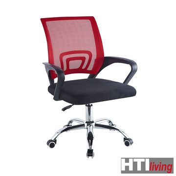 HTI-Living Schreibtischstuhl Schreibtischstuhl Georg Rot (Stück, 1 St), höhenverstellbarer Drehstuhl Lordosenstütze für ergonomisches Sitzen