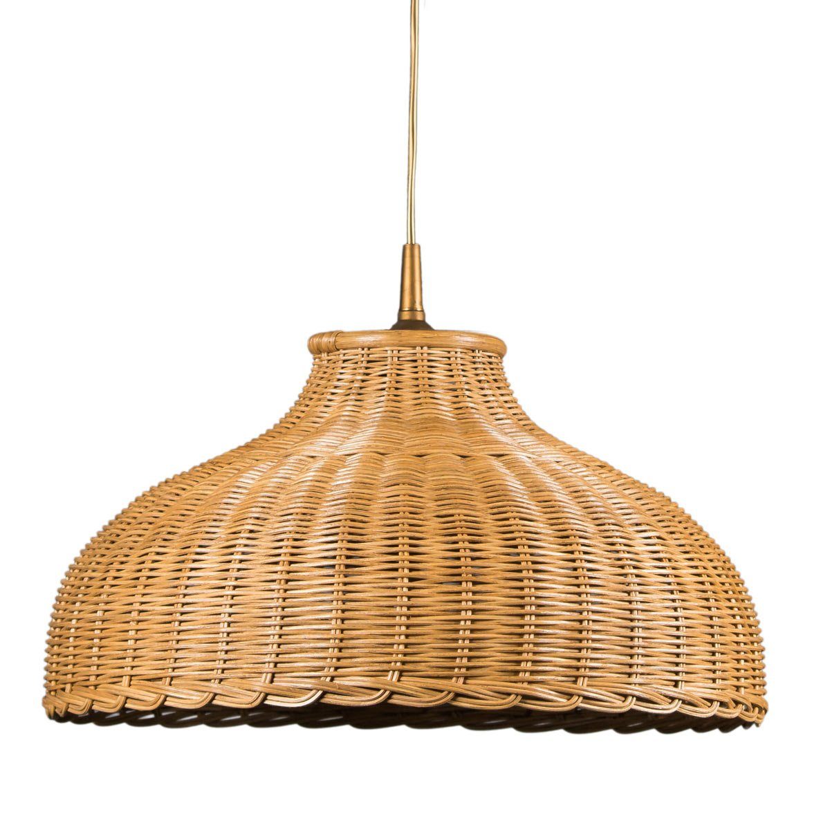 Helios Leuchten Pendelleuchte Rattan, Korblampe, Rattanlampe skandinavischer Stil, Boho Hängelampe, für Esstisch Küche Wohnzimmer, handgefertigtes Produkt honig