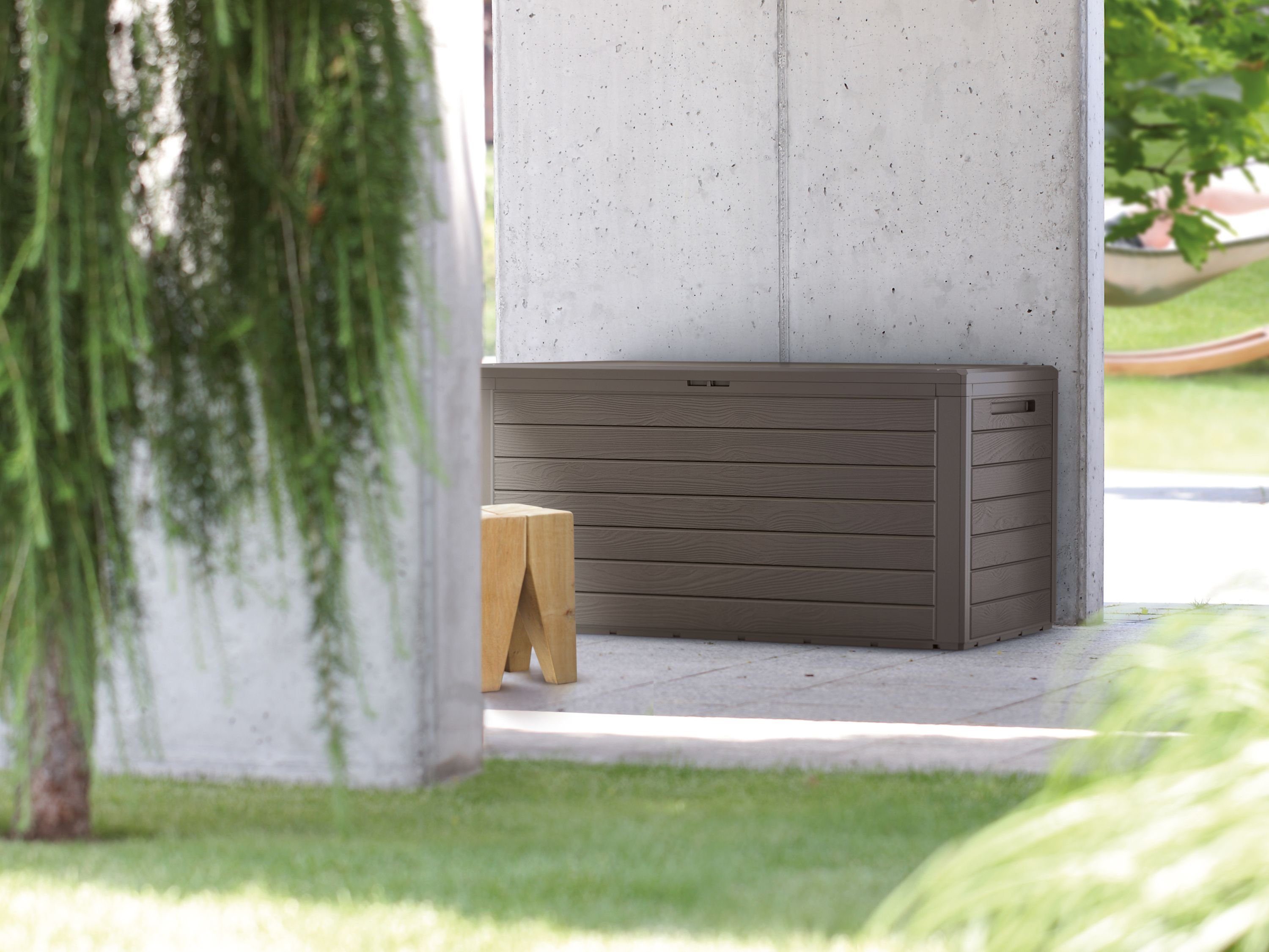 Garronda Gerätebox Gartenbox 280L Gartenruhe GD-0050 Kissenbox Braun