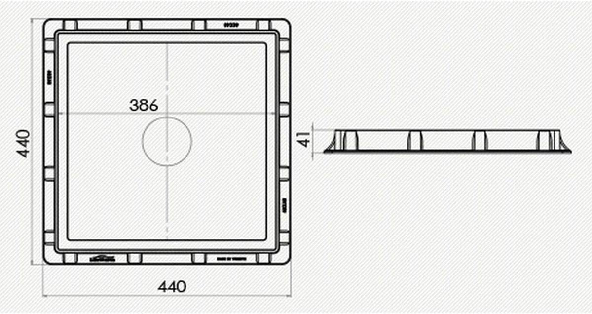 Uzman Erdschacht Schachtabdeckung Revisionsschacht Deckel (40x40cm) Schachtdeckel, 1-St.