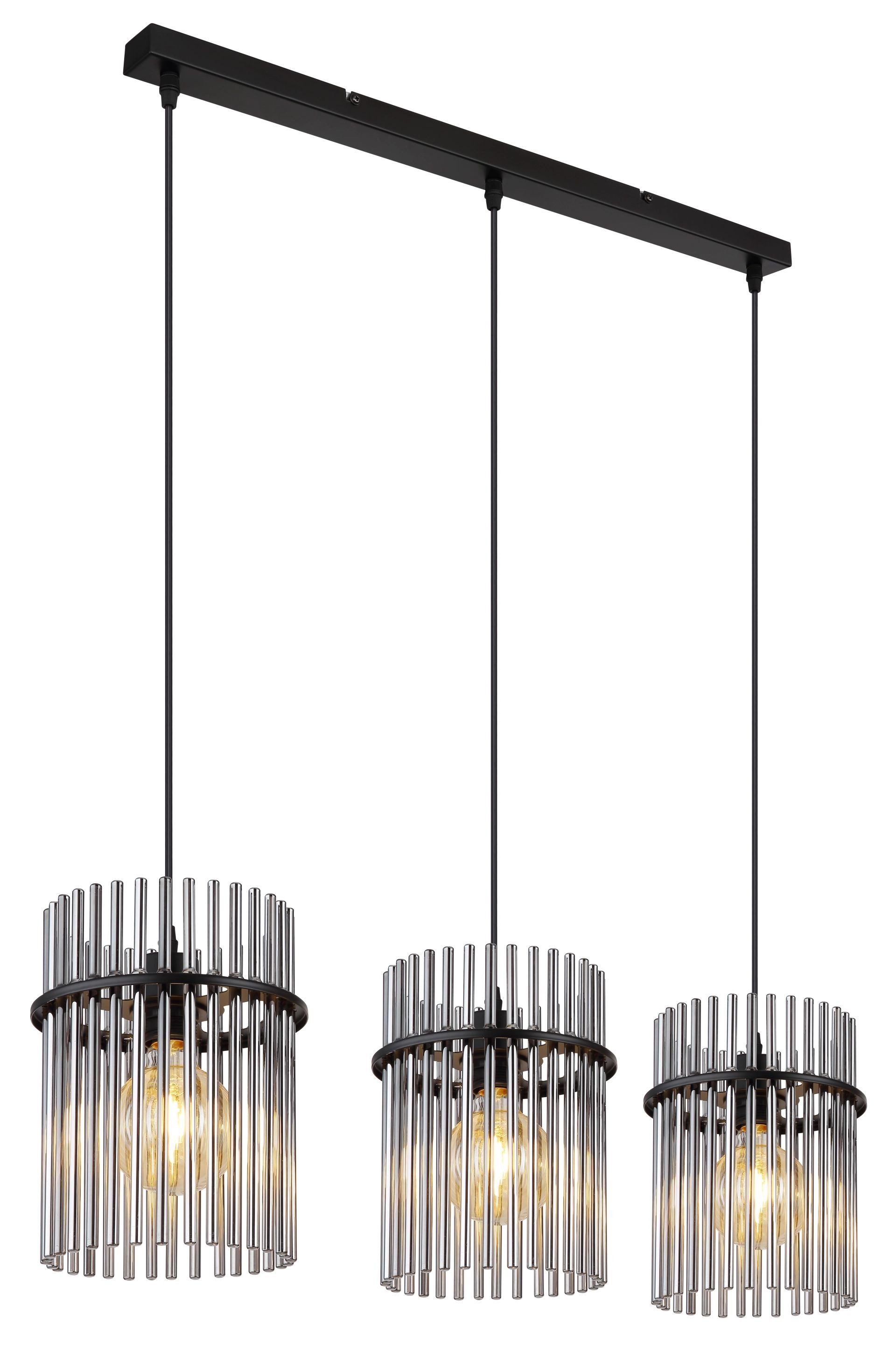 GLOBO LIGHTING Pendelleuchte GORLEY, ohne Leuchtmittel, Design Glasstäbe, Deckenlampe, Wohnzimmer, Esszimmer, Hängeleuchte