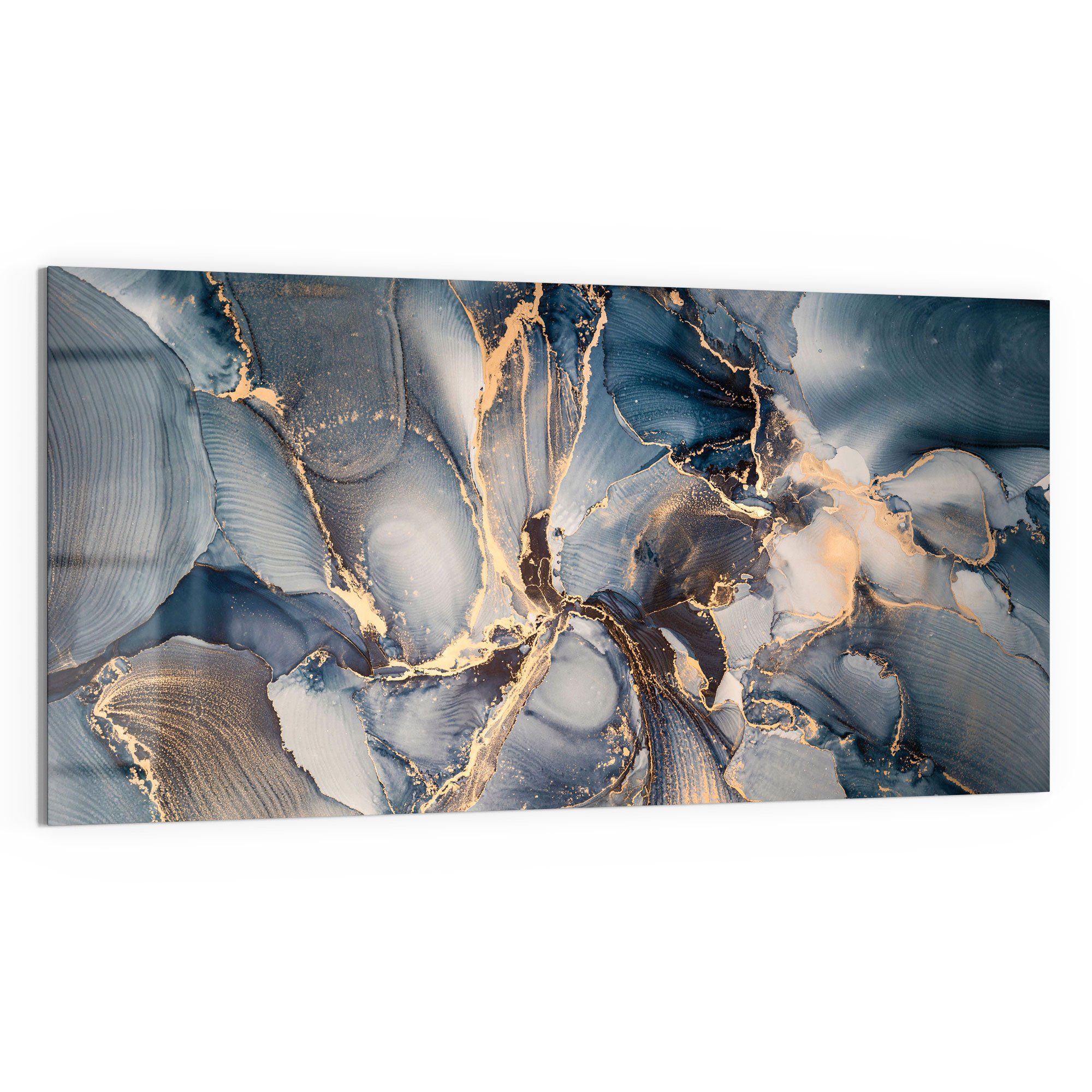 DEQORI Glasbild 'Marmor-Farbspiel mit Gold', 'Marmor-Farbspiel günstig online kaufen