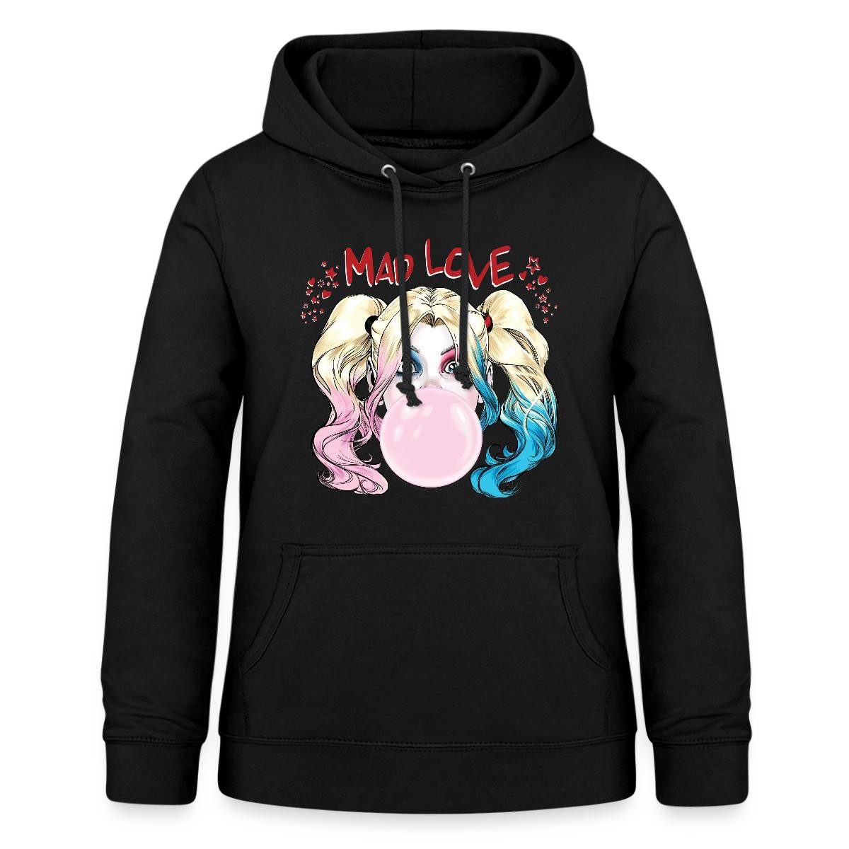 Spreadshirt Hoodie Harley Quinn Mad Love Bubblegum Damen Hoodie (1-tlg)