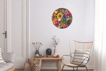 MuchoWow Gemälde Natur - Muster - Tropisch, (1 St), Kreis Wanddekoration Forex, Rundes Wandbild, Wohnzimmer, 30x30 cm
