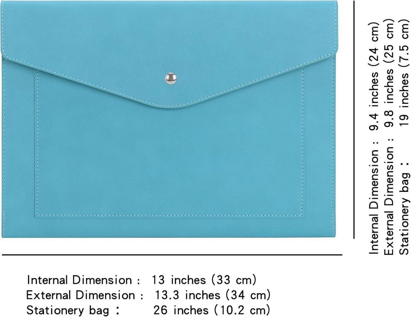 Thumbnail - LuxusKollektion Organisationsmappe A4 Dokumentenmappe PU Leder Erweiterbar Blaugrün Taschen Halter Tablet