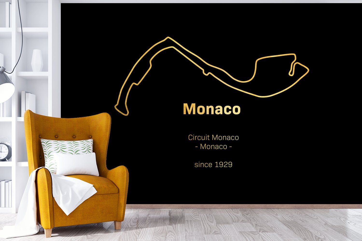 MuchoWow Fototapete - Wallpaper Tapete Schlafzimmer, Monaco, St), für Vinyl F1 bedruckt, (6 Rennstrecke Wohnzimmer, - Kinderzimmer, Matt
