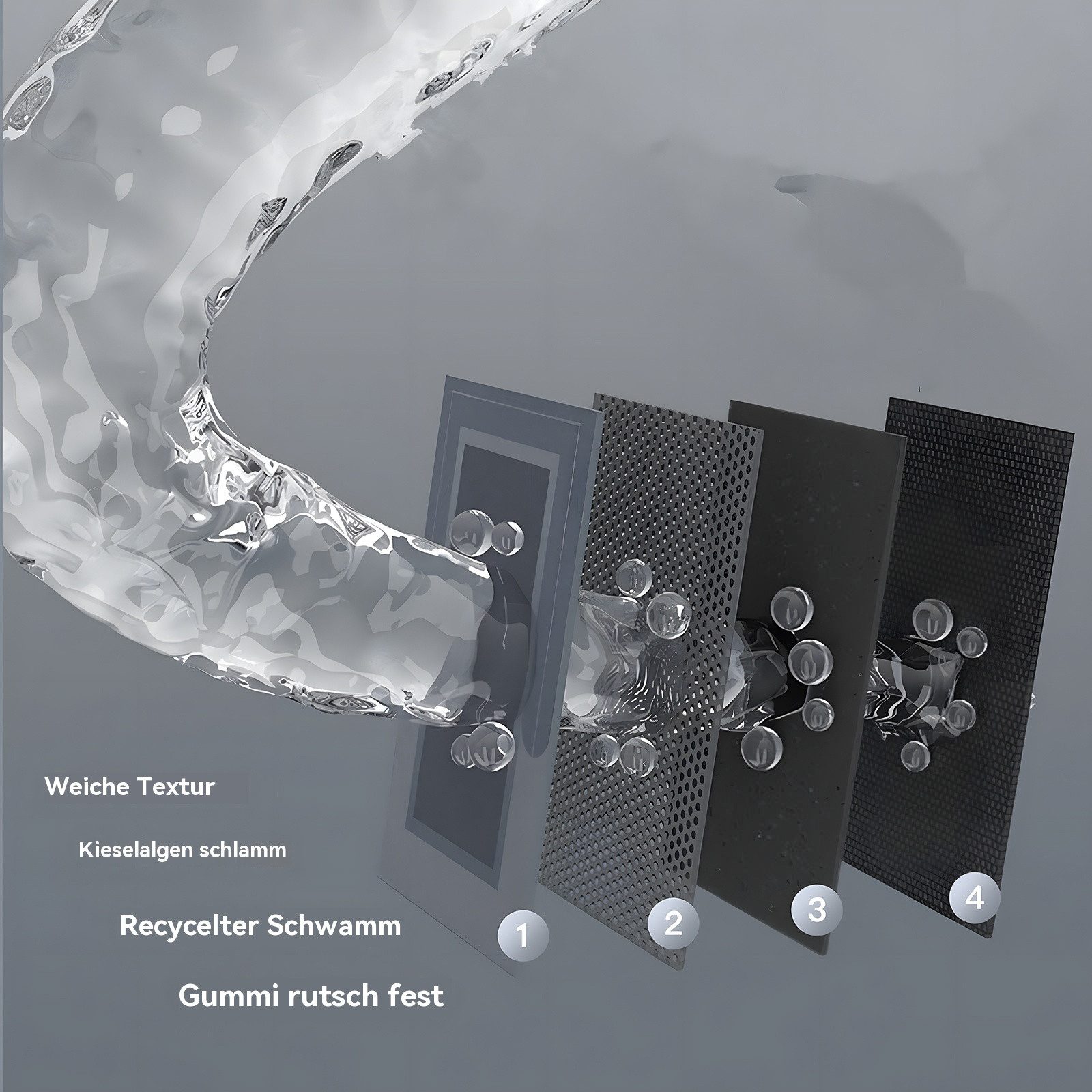 PODOFO Duschmatte Super Absorbierende Bodenmatte, Memory-Schaum-Badematten, günstig online kaufen