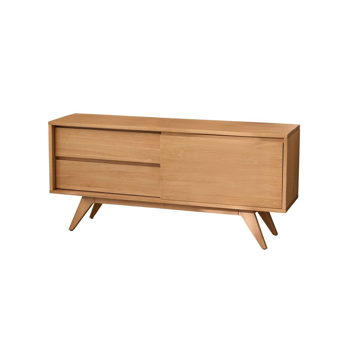 Tikamoon TV-Schrank TV-Möbel aus Eichenholz 130 Esmée