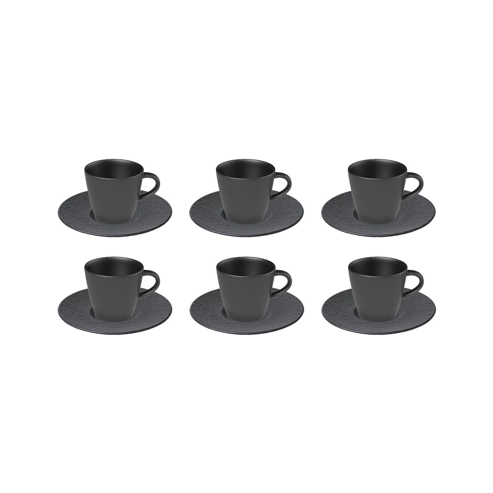 Villeroy & Boch Espressotasse Manufacture Rock Espresso Set 60 ml 12-tlg., 6-tlg., Porzellan