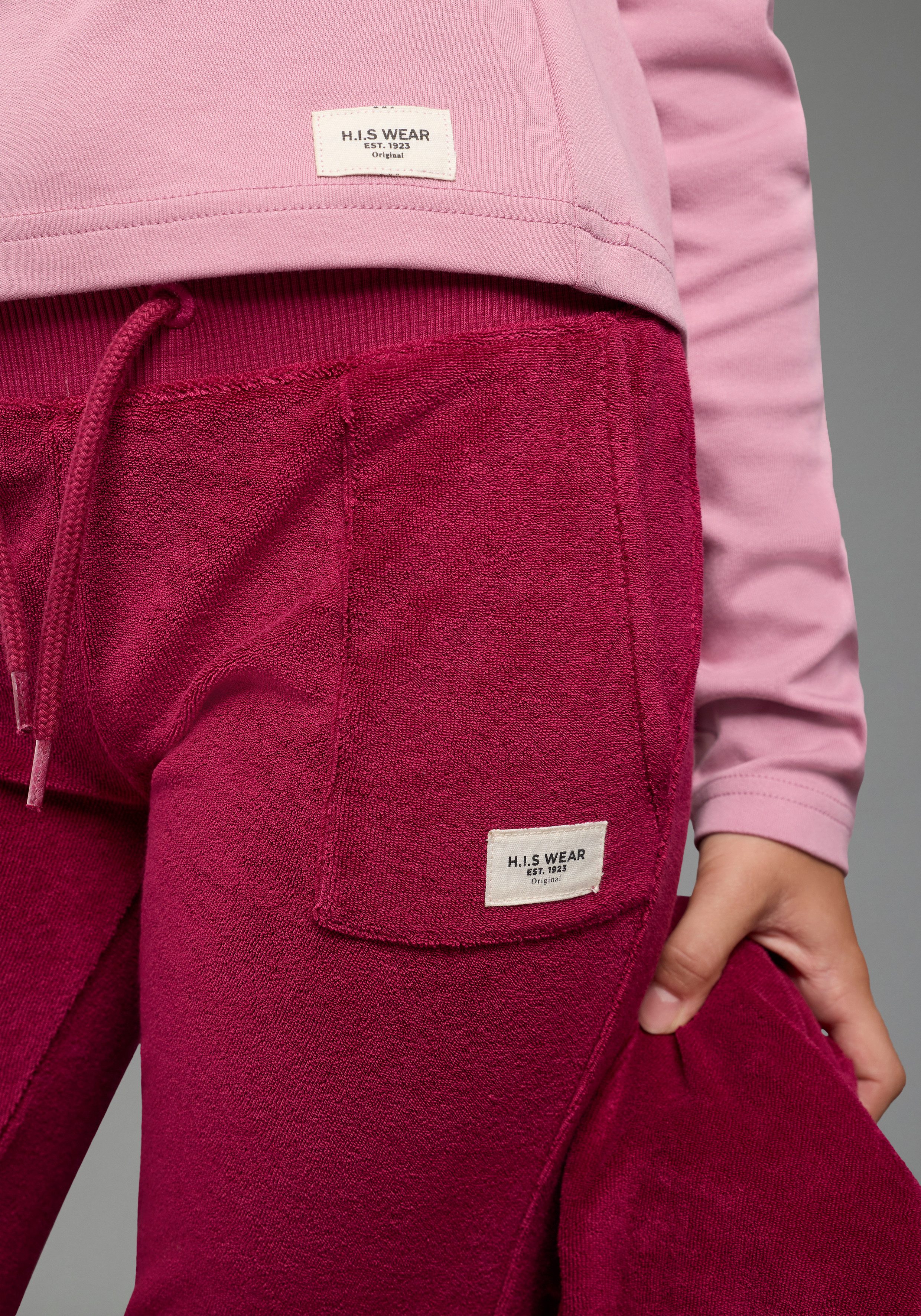 H.I.S Nickihose Weiche Nicki-Jogginghose mit angesetztem Rippbündchen, für Mädchen, unifarbene Optik