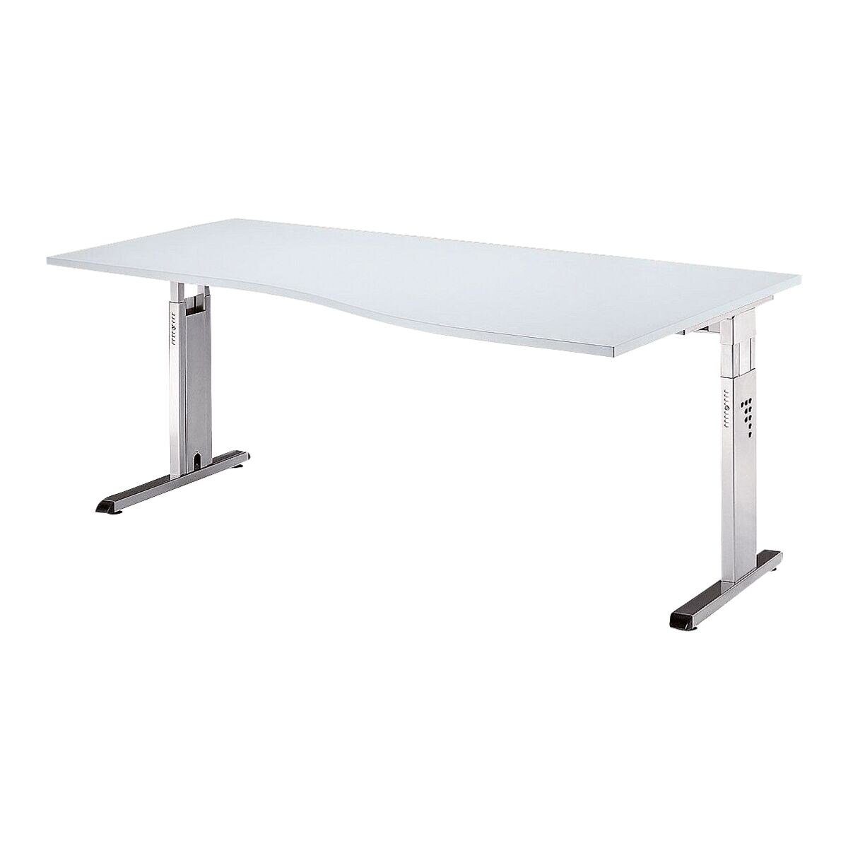 HAMMERBACHER Schreibtisch O-Line, Freiform, höhenverstellbar von 68 bis 82 cm