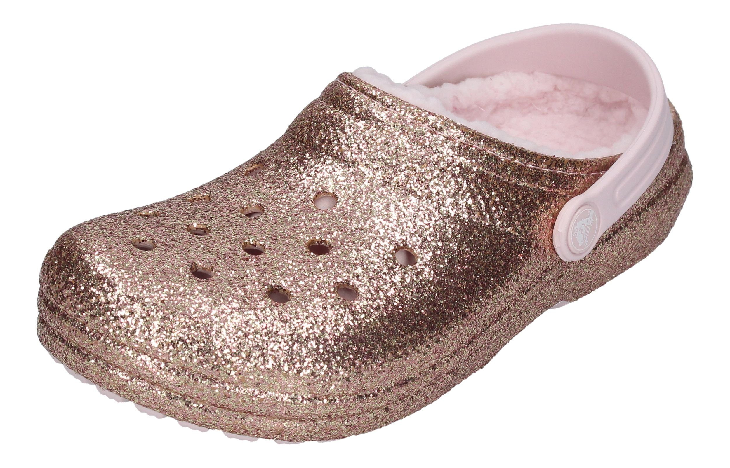 Rose gold online fuzzy crocs