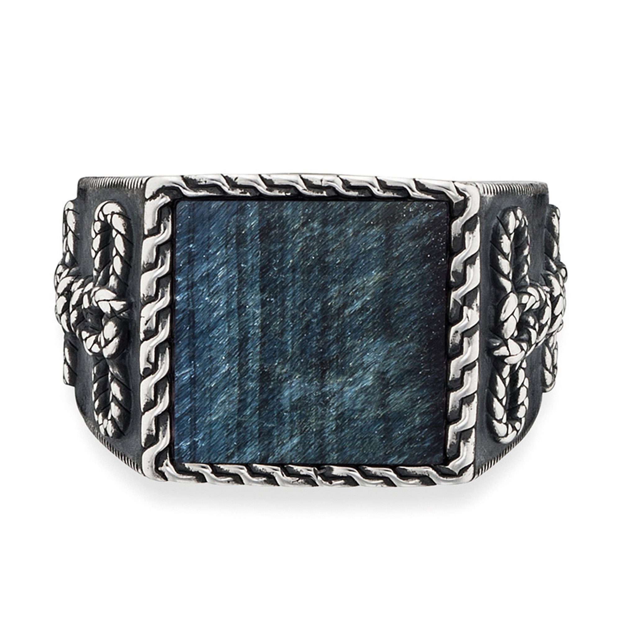 CAÏ Fingerring 925/- Sterling Silber rhodiniert Tigerauge