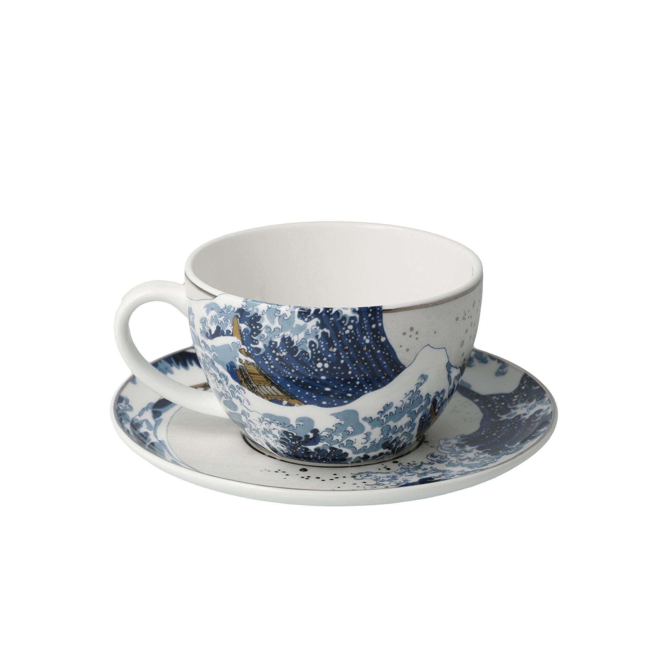 Goebel Tasse, Porzellan, Spülmaschinengeeignet, mehrfarbig, Welle, H: 7cm