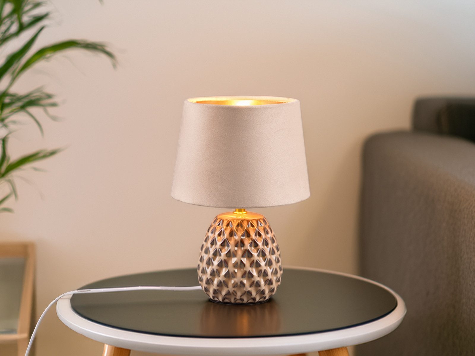 Reality Leuchten LED Nachttischlampe, Dimmfunktion, LED wechselbar, warmweiß, dimmbar, kleine Design-klassiker Fensterlampe Fensterbank, Höhe 27cm