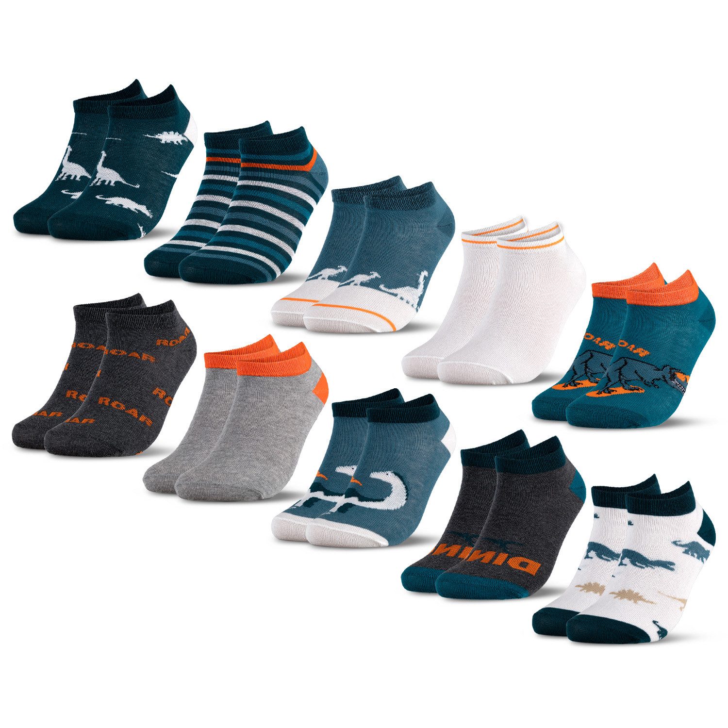 OCCULTO Sneakersocken Kinder Sneaker Socken Motive 10er Pack (Modell: Motivo) (10-Paar)
