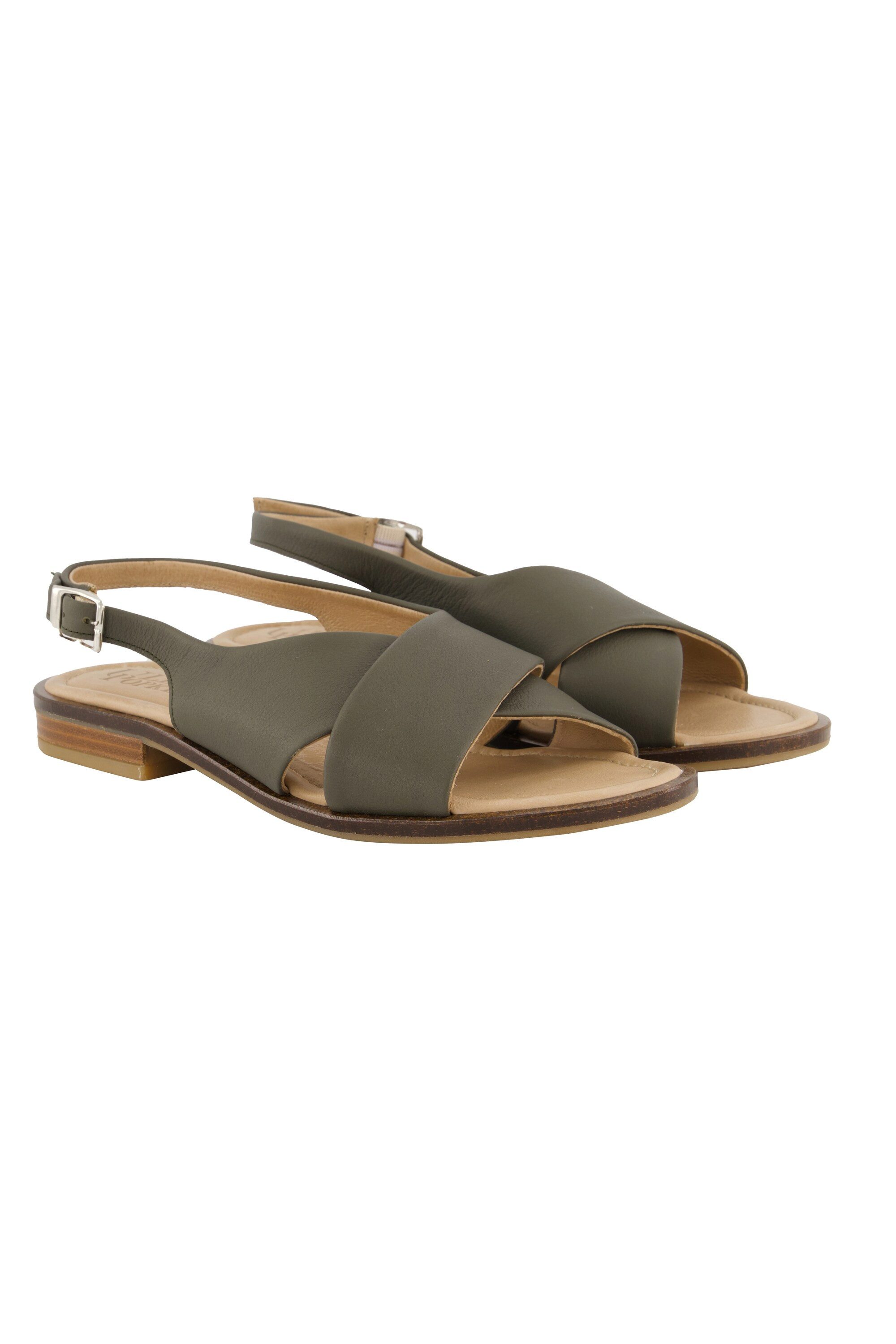 Ulla Popken Ledersandalen elastische Fersenriemen Weite H Sandalette günstig online kaufen