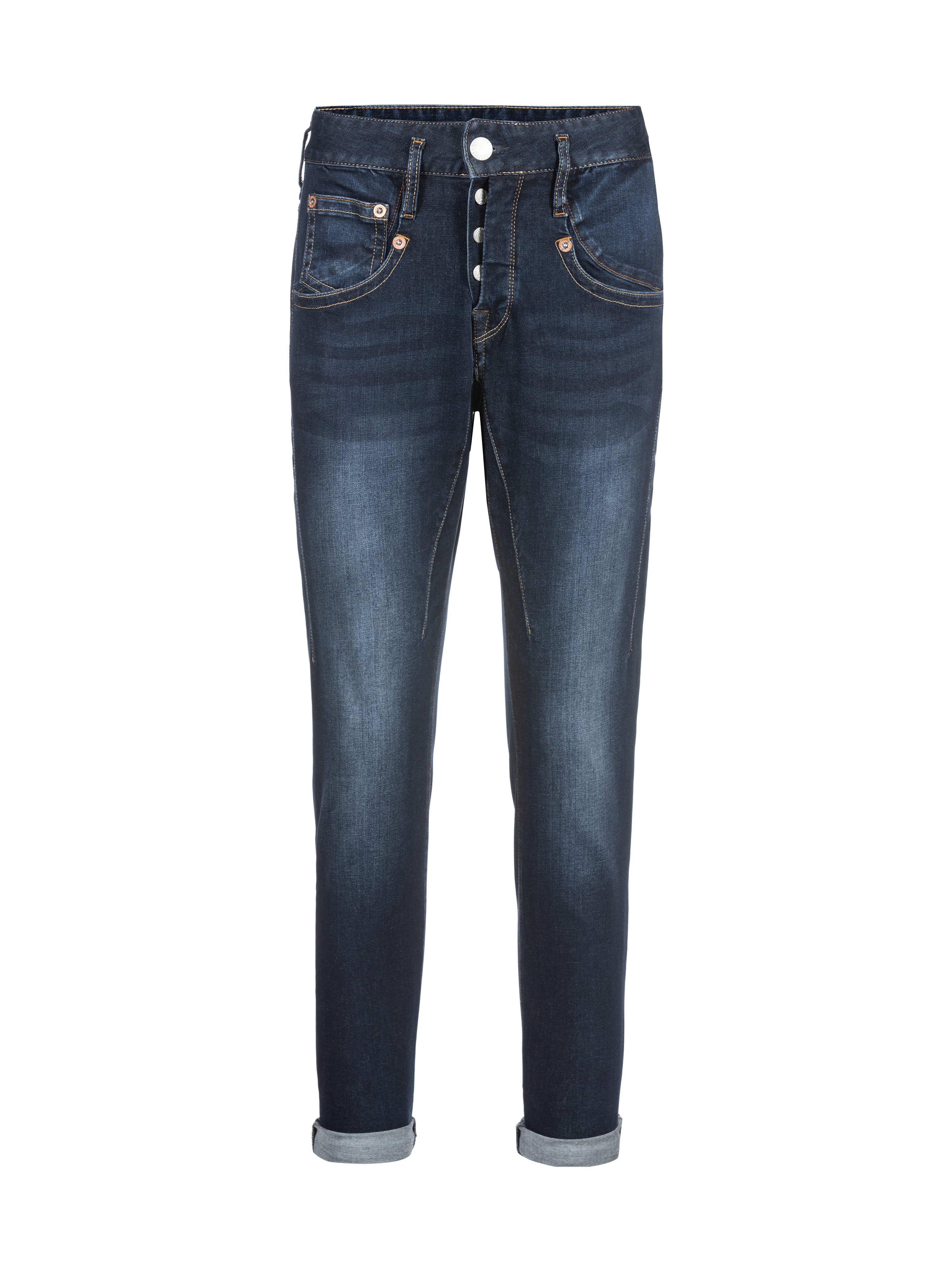 Herrlicher Regular-fit-Jeans 5318-RD100, Shyra Cropped Reused Denim raffinierte Seitennähte und Abnäher