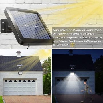 DOPWii LED Solarleuchte Solarlampen für Außen, 56 LEDs, mit Bewegungsmelder & 5m Kabel, LED fest integriert