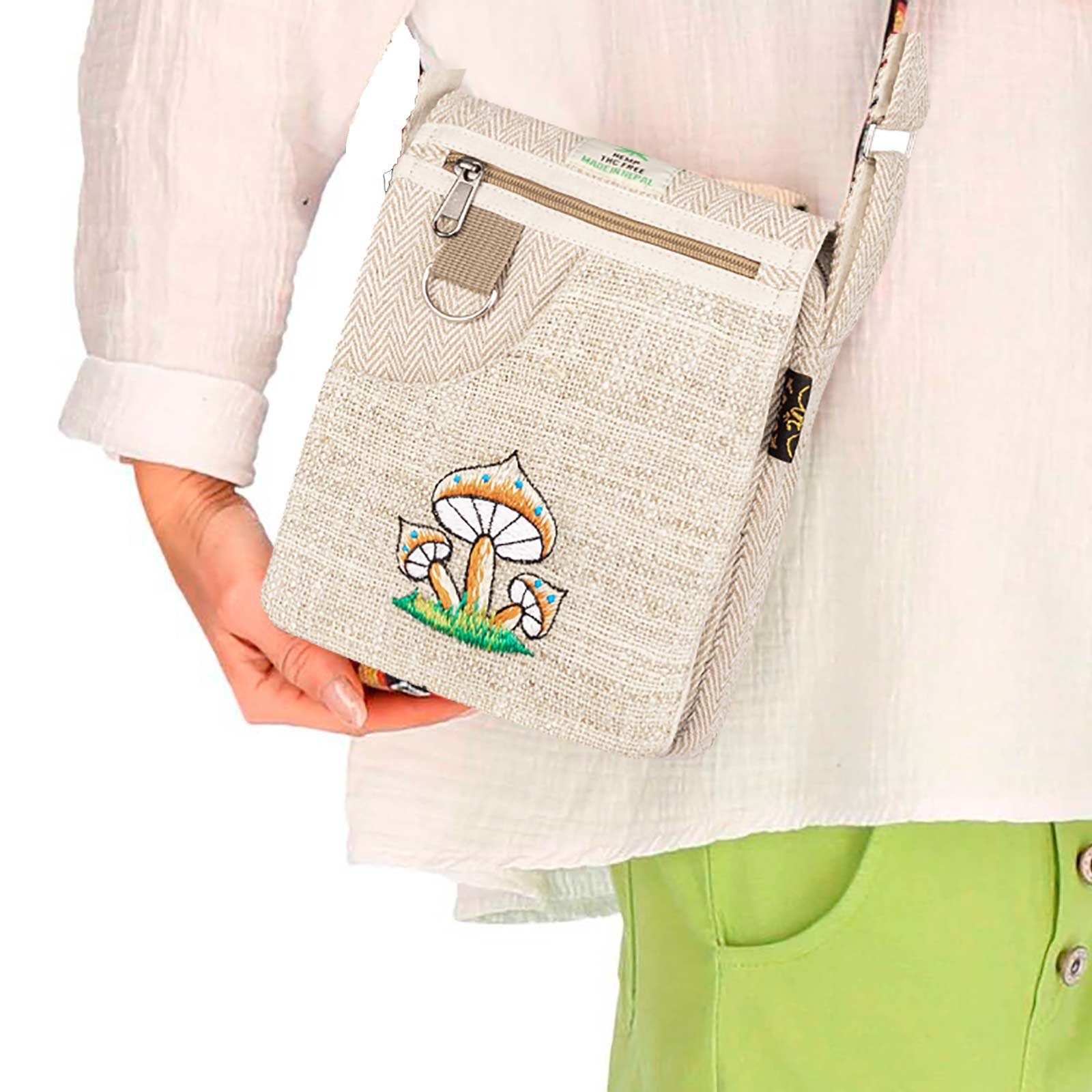 Bag Schultertasche KUNST Goa Handtasche Tasche MAGIE Hippie Unisex Hanf Crossbody UND Schultertasche