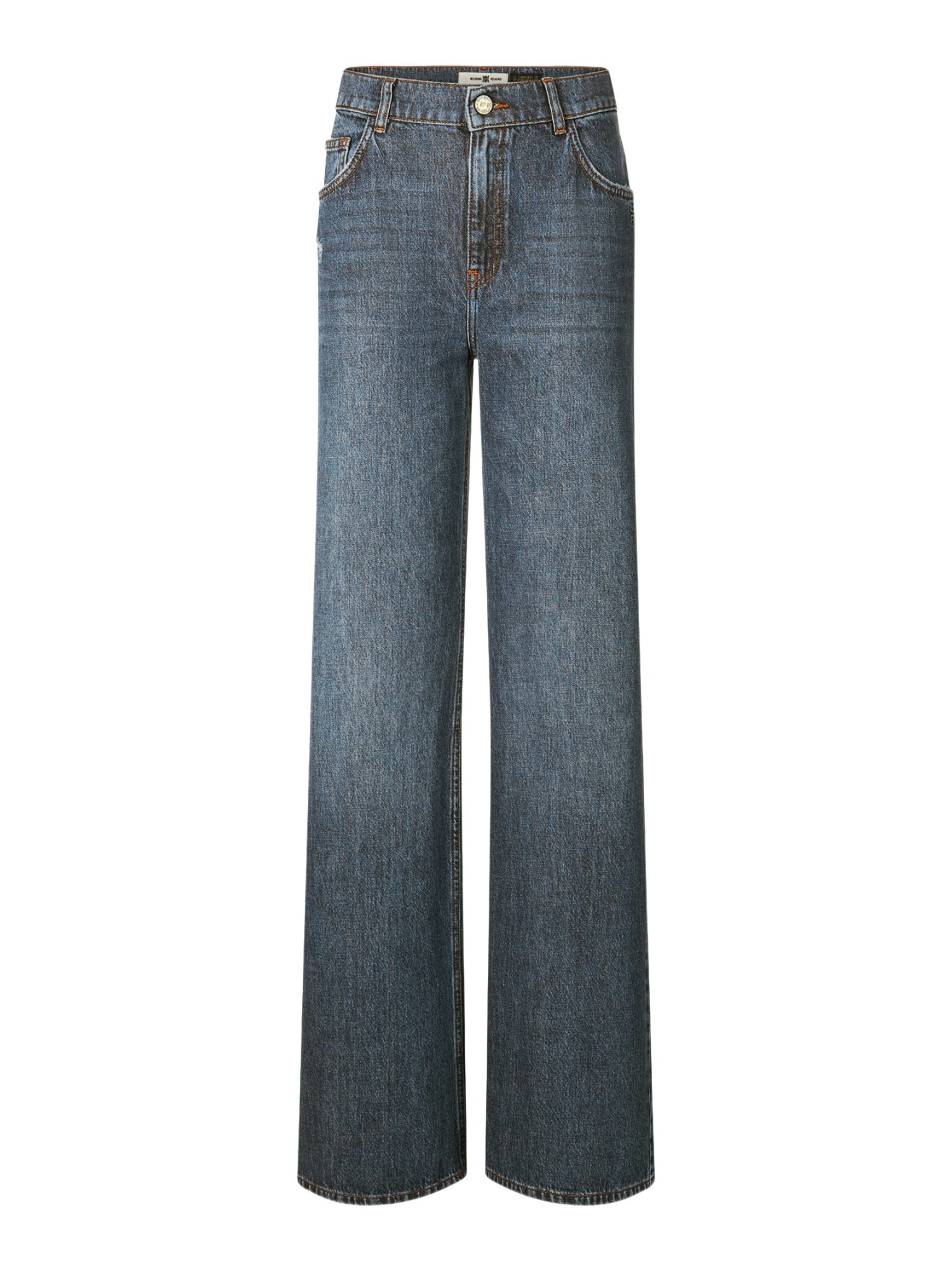 Riani Stoffhose blau, Basic, Baumwolle, Unifarben, Wide Leg, Mittel