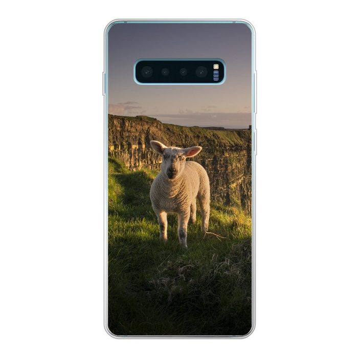 MuchoWow Handyhülle Schafe - Natur - Irland Phone Case Handyhülle Samsung Galaxy S10+ Silikon Schutzhülle