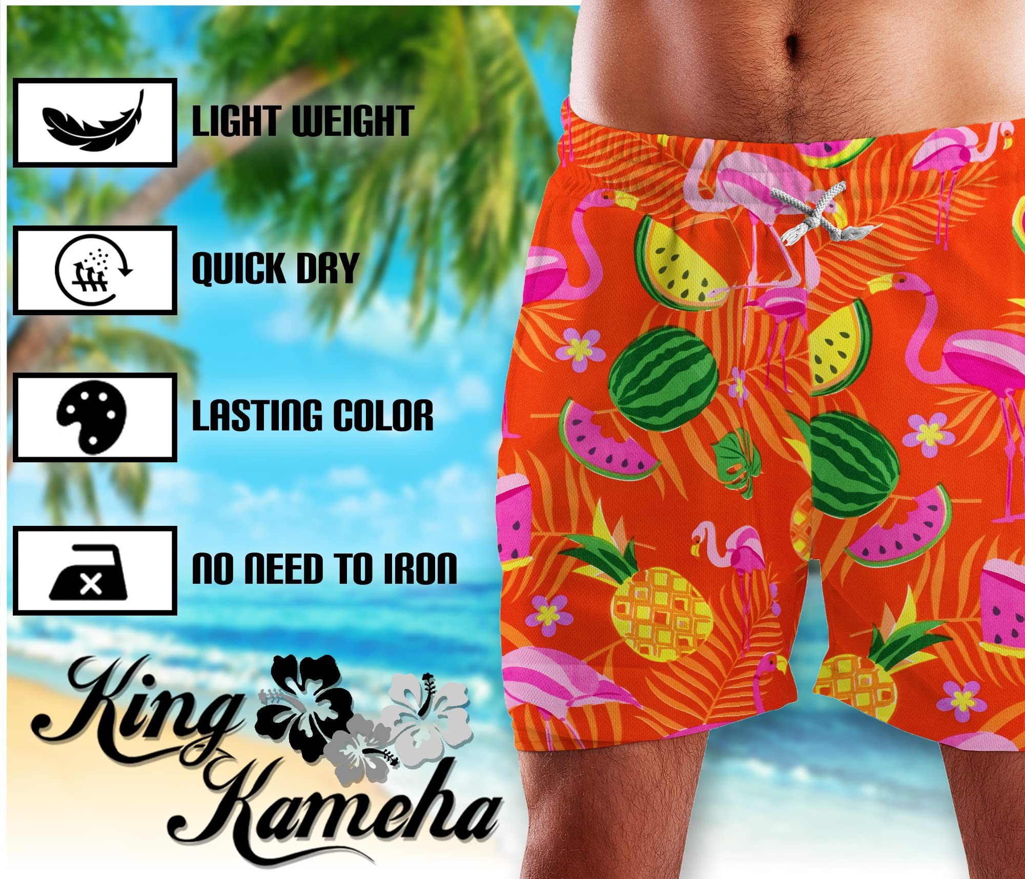 King Kameha Badeshorts Flamingo Melone Hawaii günstig online kaufen