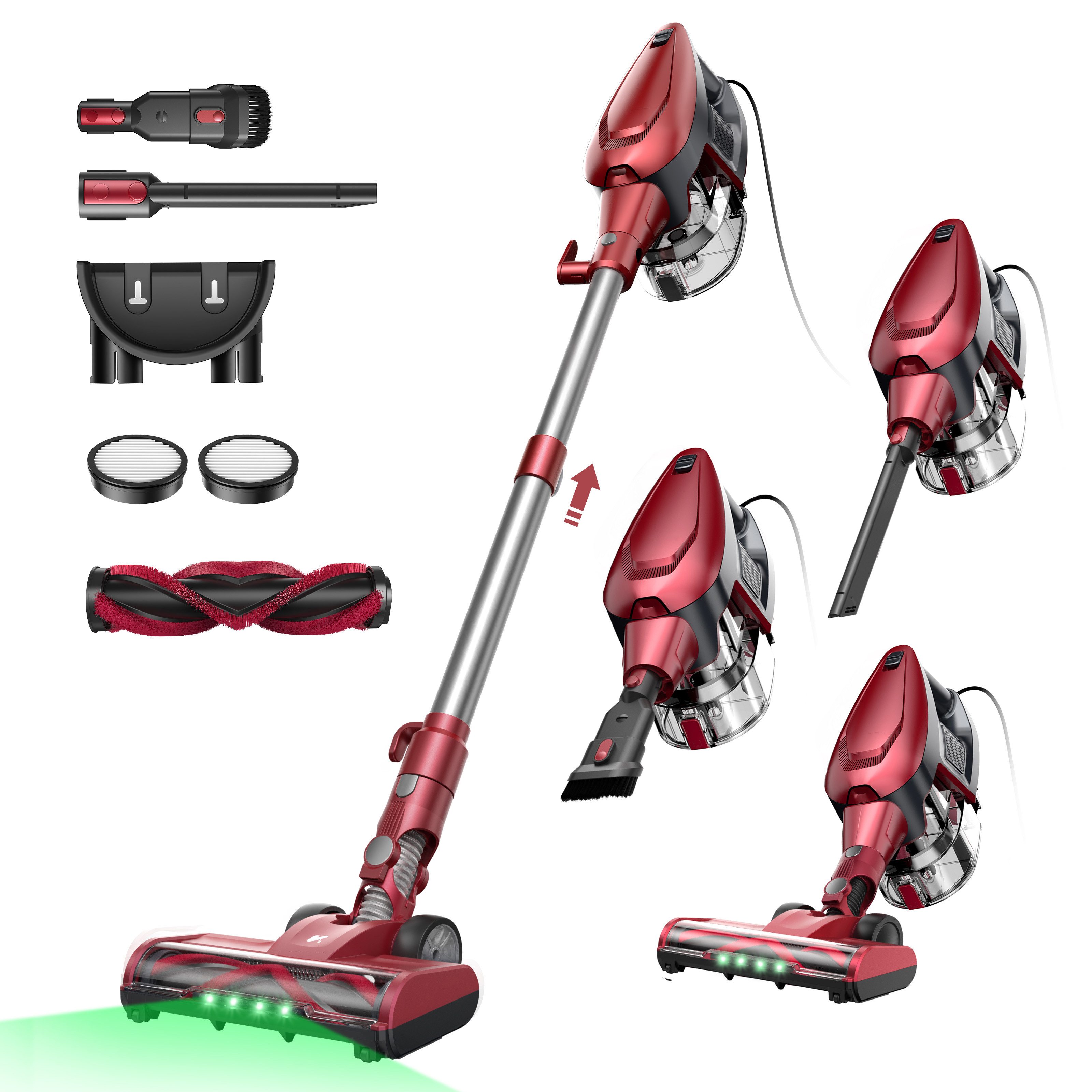 Vactidy Hand-und Stielstaubsauger C9 Staubsauger mit Kabel 7m/ 70kPa/ 650W/ 6-stufige Filterung, 650 W, beutellos, Staubsauger mit Kabel 7m/ 70kPa/ 650W/ 6-stufige Filterung
