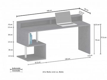 INOSIGN Schreibtisch ESSE (1-St), mit Aufsatz