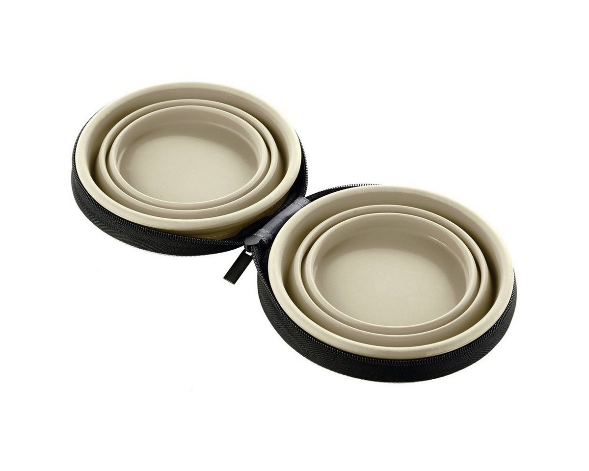 Thumbnail - Hunter Tierbedarf Reisenapf Silikon Reisenapf mit Tasche List beige