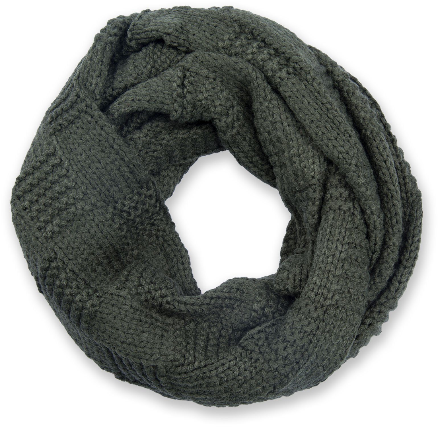 Strickschal Feinstrick Loop mit Patentmuster