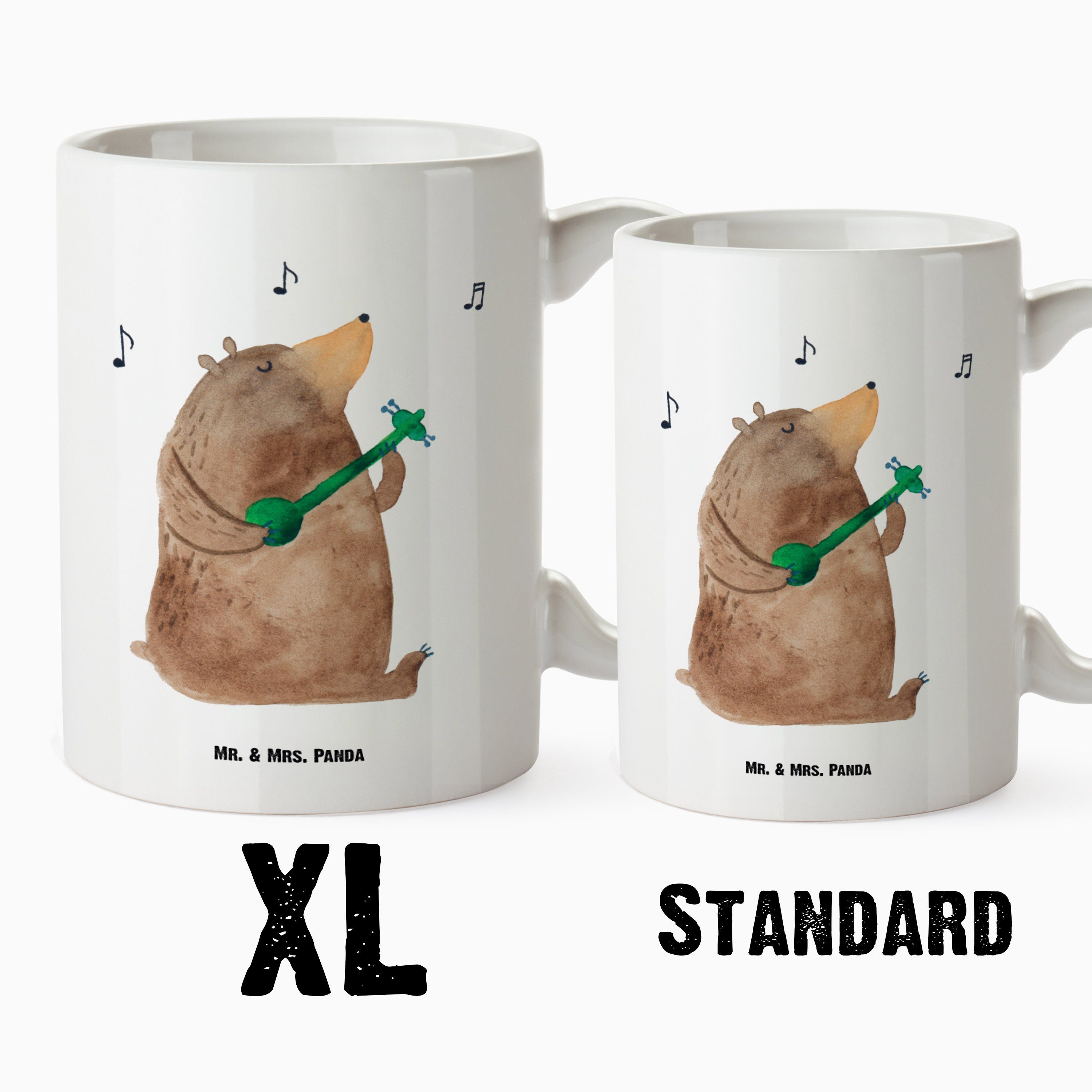 Becher, Geschenk, Bär Panda Tasse XL Tasse - Keramik Gitarre & K, Weiß Mr. XL Mrs. spülmaschinenfest, Grosse -