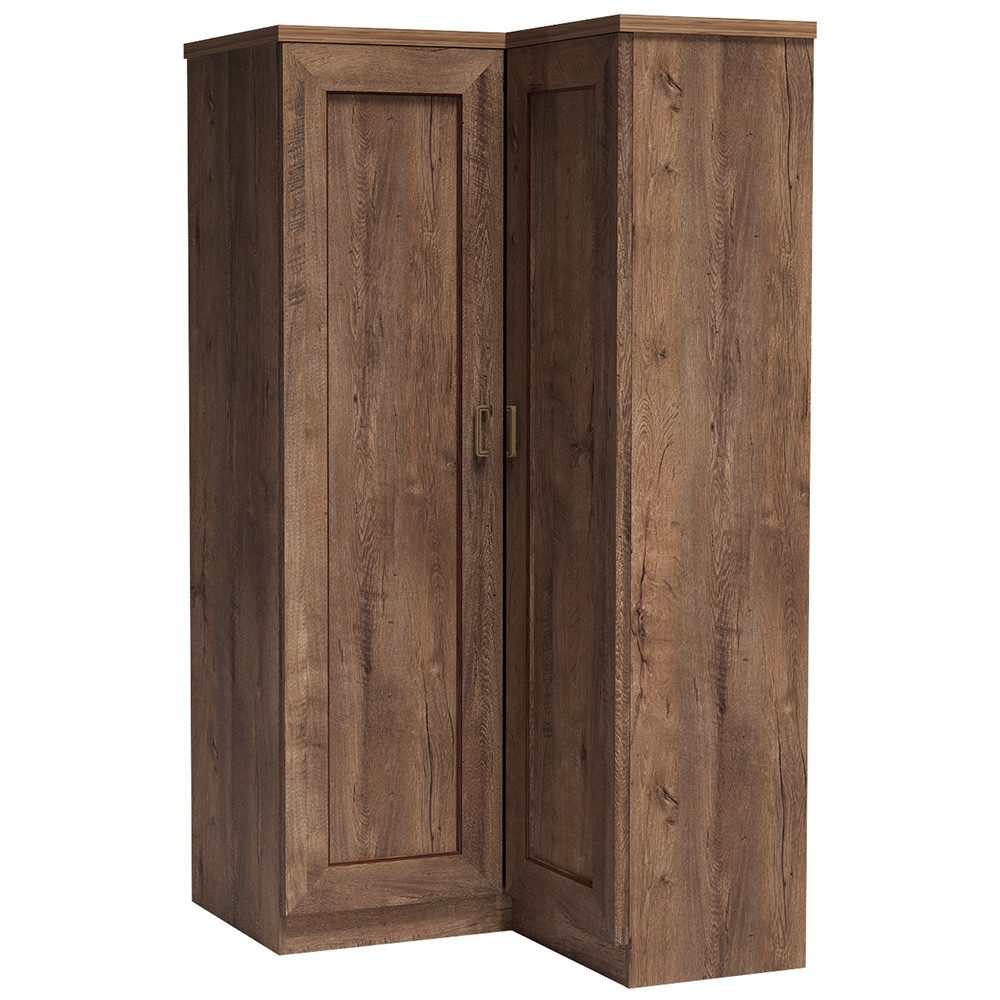 Lomadox Eckschrank TEORA-161 in Lefkas Eiche Kleiderstange 5 Einlegeböden günstig online kaufen